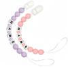 2pcs Personalized Name Baby Pacifier Clips Custom Pacifier Chain Holder for Baby Newborn Gift (A) view 1
