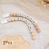 2pcs Personalized Name Baby Pacifier Clips Custom Pacifier Chain Holder for Baby Newborn Gift (A) view 3