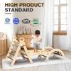 BlueWood Pikler Triangle Set 7in1 Foldable Baby Climbing Toys Wooden Montessori Climbing Set with Arch&Ramp&Ladder Baby Climber Indoor Jungle Gyms for Toddlers Montessori Toys - Mauve Pink view 3