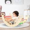 BlueWood Wooden Ladder Arch for Climbing Toddlers Waldorf Children Indoor Gym Learning Playset Playground Kids - Rainbow view 1