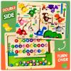 2 in 1 Magnetic Color and Number Maze Magnet Alphabet Counting Car Puzzle Double Sided Board Fine Motor Skills Montessori Preschool Toys for Boys and Girls (Color1, One Side) view 2