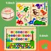 2 in 1 Magnetic Color and Number Maze Magnet Alphabet Counting Car Puzzle Double Sided Board Fine Motor Skills Montessori Preschool Toys for Boys and Girls (Color1, One Side) view 4