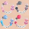 Personalized Pacifier Clip with Name Easter Bunny Customized Pacifier Holder Clip for Boys Girls (Pink) view 2