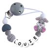 Personalized Pacifier Clip with Name Easter Bunny Customized Pacifier Holder Clip for Boys Girls (Pink) view 4