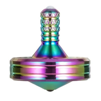 LOQATIDIS Precision Metal Spinning Top, The Easiest to Spin, Long Spin time Exceed 8 Mins, Support Handstand Rotation, Kill Time Relief Stress ADHD Anti-Anxiety Fidget Toys (M, Colorful)