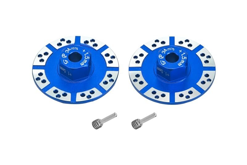GPM Upgrades Aluminum 7075 +1.5Mm Hex With Brake Disk With Silver Lining for 1/10 Baja Rey Desert Truck-Los03008 (blue)