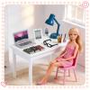 12Pcs Dollhouse Miniature Laptop Computer Tablet Phone Lamp Book Glasses Coffee Headset Simulation Accessories 1/12 1/6 Toy Pad Play Set Fits Barbie Doll Girl Mini Drink Party Office (Bule) view 3