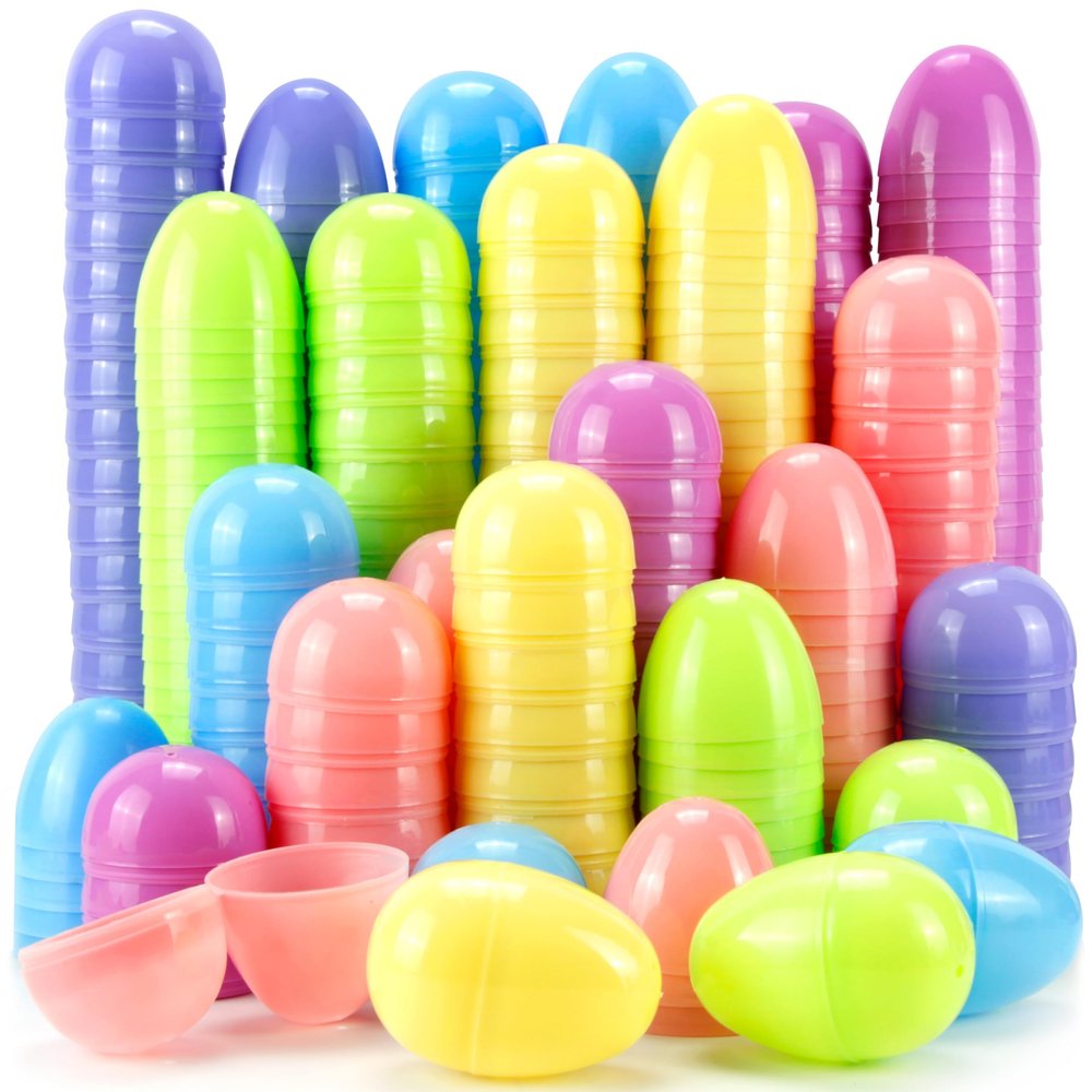 OCTERIC 120Pcs Easter Eggs, 2.3" Fillable Pastel Colors Plastic Easter Eggs Empty for Easter Hunt, Easter Basket Stuffers, Party Favor, Classroom Prize Supplies