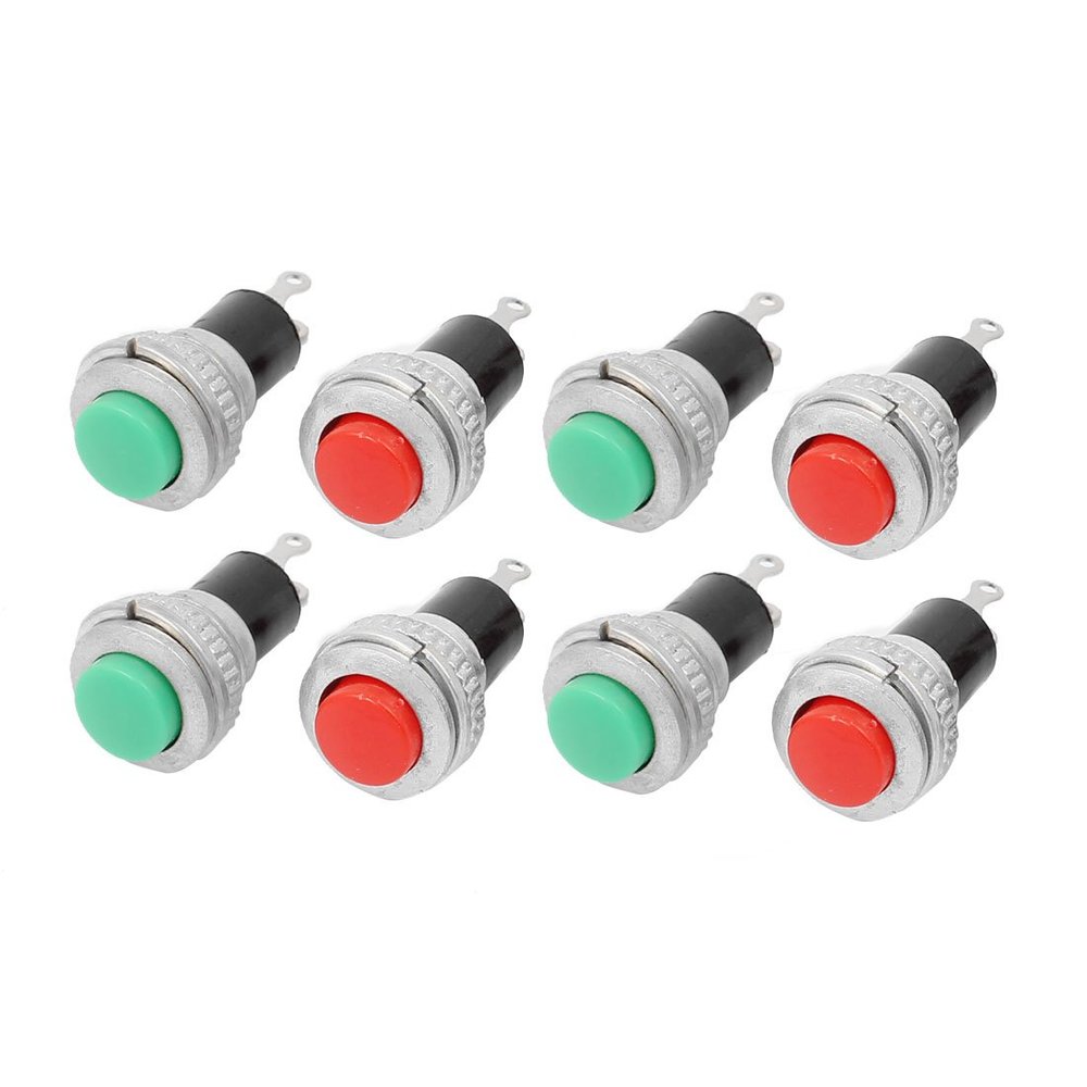 WARTHY 4 Pairs 3A 125V 6A 250V SPST NO Momentary Micro Push Button Switch Green Red