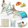 BlueWood Pikler Triangle Set, Toddler Climbing Toys Indoor, 7in1 Foldable Baby Climbing Toys- Sky Blue view 1
