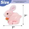 Hopearl Hopping Rabbit with Carrot Interactive Electronic Pet Plush Bunny Toy with Sounds and Movements Animated Walking Wiggle Ears Twitch Nose Gift for Toddlers Birthday, Pink, 7'' view 2