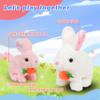 Hopearl Hopping Rabbit with Carrot Interactive Electronic Pet Plush Bunny Toy with Sounds and Movements Animated Walking Wiggle Ears Twitch Nose Gift for Toddlers Birthday, Pink, 7'' view 3