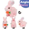 Hopearl Hopping Rabbit with Carrot Interactive Electronic Pet Plush Bunny Toy with Sounds and Movements Animated Walking Wiggle Ears Twitch Nose Gift for Toddlers Birthday, Pink, 7'' view 4