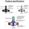 LOQATIDIS Precision Metal Spinning Top, Easy to Spin, Long Spin time Exceed 8 Mins, Support Handstand Rotation, Kill Time Relief Stress ADHD Anti-Anxiety Fidget Toys (3PCS L, Black+Silver+Colorful) view 2