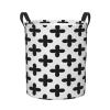 Foruidea Black Pattern Laundry Basket,Laundry Hamper,Collapsible Storage Bin, Oxford Fabric Clothes Baskets,Nursery Hamper For Home,Office,Dorm,Gift Basket view 1