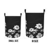 Foruidea Flowers Dahlias Laundry Basket,Laundry Hamper,Collapsible Storage Bin, Oxford Fabric Clothes Baskets,Nursery Hamper For Home,Office,Dorm,Gift Basket view 3