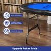 COLOR TREE Premium 8 Player Foldable Poker Table, Portable Texas Blackjack Holdem Poker Table with Cup Holders, Folding Casino Leisure Card Board Game Table with Padded Rails, Stylish Blue Design view 2