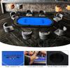 COLOR TREE Premium 8 Player Foldable Poker Table, Portable Texas Blackjack Holdem Poker Table with Cup Holders, Folding Casino Leisure Card Board Game Table with Padded Rails, Stylish Blue Design view 4