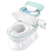 CheerTry 2-in-1 Toddler Potty Training Toilet - Larger Potty Chair & Detachable Training Seat for Boys & Girls Ages 1-3 with Flushing Sound, Wipes Storage, Toilet Paper Holder - Cyan view 1