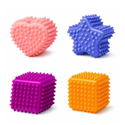 ROHSCE Soft Spiky Sensory Balls - Montessori Toys Baby Balls 6 to 12 Months Textured Geometric Shapes for Babies' Sensory Development,Massage Sensory Ball for Toddlers 1-3 Bright Colors Easter Gifts
