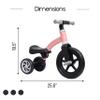 banana bike Kids Tricycles Age 2-4 - Removable Pedals and Adjustable Seat - 3 Wheel Balance Bike - 11 Inches Front Wheel - Developmental Ride for Boys and Girls - Kids Trike - Pink view 3