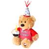 Humor Ted Dancing Singing Happy Birthday Interactive Teddy Bear Stuffed Animal W/Cupcake,Singing Stuffed Animals Musical Animated Plush Toy W/Glow Candle, Teddy Bear Birthday Gift for Kids Adults,12" view 1