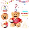 Humor Ted Dancing Singing Happy Birthday Interactive Teddy Bear Stuffed Animal W/Cupcake,Singing Stuffed Animals Musical Animated Plush Toy W/Glow Candle, Teddy Bear Birthday Gift for Kids Adults,12" view 2