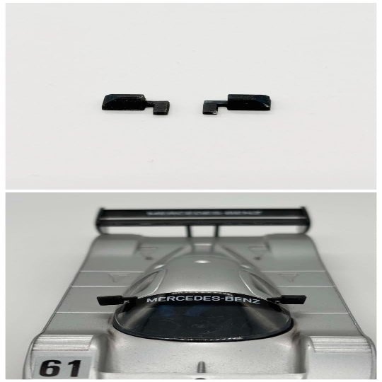 Greenhills Repro Black Wing Mirror Pair for Scalextric Sauber Mercedes - New - GP13