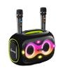 Portable Bluetooth Speaker with 2 Microphones & Tripod, 120W Output, Upto10H Playtime, On-The-Go Party Box Karaoke with Built-in RGB Lights Strong Vibration IPX6 Splashproof (Black) view 2