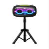 Portable Bluetooth Speaker with 2 Microphones & Tripod, 120W Output, Upto10H Playtime, On-The-Go Party Box Karaoke with Built-in RGB Lights Strong Vibration IPX6 Splashproof (Black) view 3