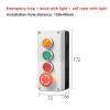 Fangyid Control Box with Light Button Switch 24V/220V with Emergency Stop Button self Reset Industrial Switch Waterproof Box (Color : 5 Mushroomrgyb, Size : 220V) view 2