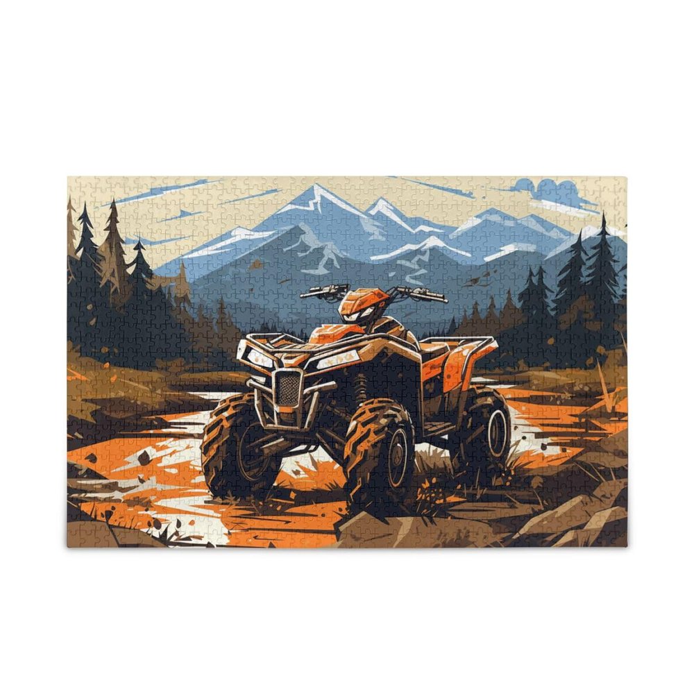 NFMILI ATV Offroading Jigsaw Puzzles 1000 Pieces Wooden for Adults Teen Kids Families DIY Leisure Game 29.5 19.7 in