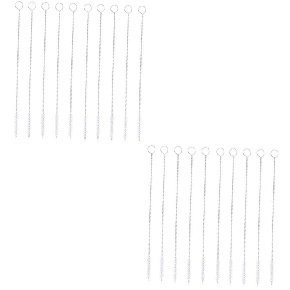 GLEAVI 20pcs Stainless Steel Cleaning Brush Bottles and Drinking Straws for Hard Reach Places Easy to Clean and Reusable Tools