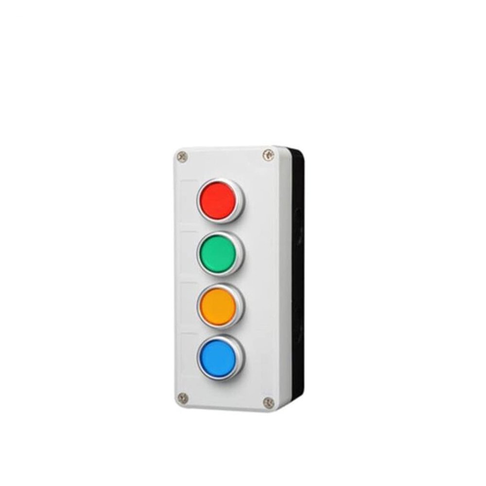 Fangyid Control Box with Light Button Switch 24V/220V with Emergency Stop Button self Reset Industrial Switch Waterproof Box (Color : 4 Mushroomrgy, Size : 24V)