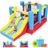 AKEYDIY Inflatable Bounce House, Outdoor Indoor Bouncy House with Blower for Kids, Sports Ball Game Theme Park Bouncer w/Double Slide, Large Bounce Area, 2 Basketball Hoops, Removable Volleyball Net view 1