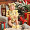 BABESIDE 3 Pcs Reborn Baby Doll Clothes for 17-22 Inch Babydolls, Floral Pattern Doll Clothes Onesies with Shoes and Headband for Lifelike Reborn Baby Dolls Accessories, Yellow view 2