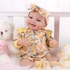 BABESIDE 3 Pcs Reborn Baby Doll Clothes for 17-22 Inch Babydolls, Floral Pattern Doll Clothes Onesies with Shoes and Headband for Lifelike Reborn Baby Dolls Accessories, Yellow view 3