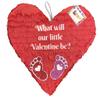 APINATA4U Large 19 Valentine's Day Pull String Heart Pinata, Gender Reveal Party Supplies & Decorations, Loved Theme Pinata with Baby Foot Prints, Baby Shower Party Celebration, Gift for Her view 1