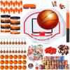 Hollowfly 162 Pcs Basketball Piata Basketball Party Favors 13 x 10 x 3 inch with Blindfold Confetti Bat Stress Ball Keychains Wristband Whistles Eraser Slap Bracelet Sticker Birthday Party Decoration view 1