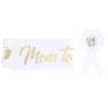 Abaodam 1set Dad Badge Pin Mommy Sash Shower Decoration Accessories for Expecting Parents Chic Design Lightweight Comfortable Kit for Celebrating view 1
