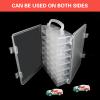 Double Sided Toy Car Storage Organizer Case for Model Cars, Transparent Carrying Box Container Carrier with 48 Compartments, Display Case for Small Dolls Mini Toys Model Car Storage and Collection view 2