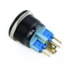 WARTHY 19mm Alumina Metal Button Switch Ring Diaphragm LED Latching Self-Reset Momentary 1NO 1NC (Color : White Self Locking, Size : 12V) view 2