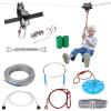 VEVOR Zip line Kits for Backyard100ft Zip line Kit for Kids and Adult Up to 330 lb, Included Swing Seat, Ziplines Brake, and Steel Trolley, Outdoor Playground Equipment view 1