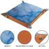 Blue Gold Marble Dice Tray PU Leather Dice Trays Folding Dice Holder Tray for Dice Games Like RPG, DND and Other Table Games view 3