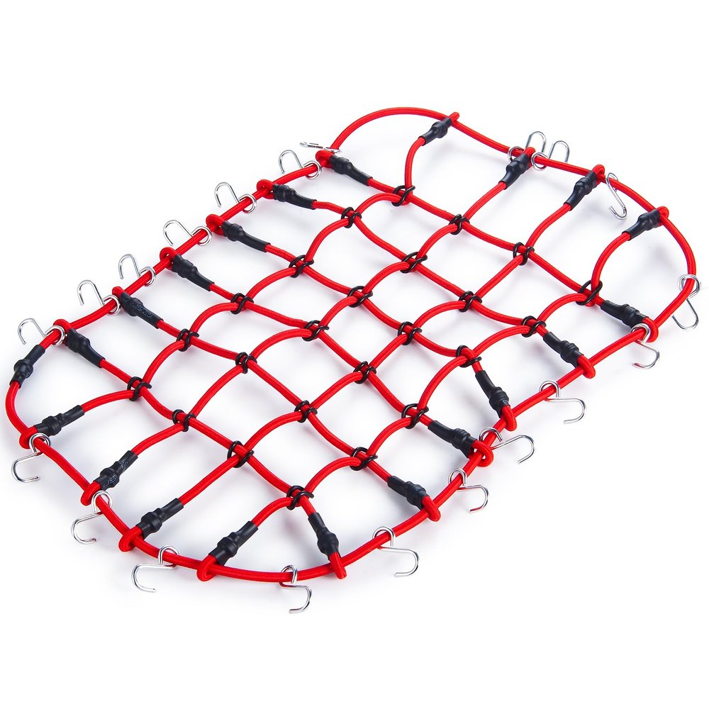 1PC RC Model Elastic Luggage Net with Hook for 1/10 TRX-4 Browco RC Crawler Upgrade Parts (Red)