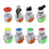 WARTHY LAY7 Self Reset Double Head Button Switch red Green with Light LA37 Flat Head Switch 22mm (Color : La37 Blue No Nc) view 2