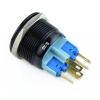WARTHY 19mm Alumina Black Metal Button Switch Power Sign LED Latching Self-Reset Momentary 1NO 1NC red Blue Green White Yellow (Size : 5V) view 3