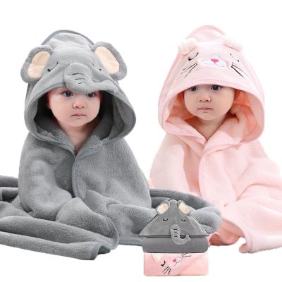 kmilro Baby Hooded Towel, 2-Pack Essentials with 31.5x31.5 inch, 2 Designs, Soft Absorbent Bath Towel for Boy and Girl