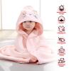 kmilro Baby Hooded Towel, 2-Pack Essentials with 31.5x31.5 inch, 2 Designs, Soft Absorbent Bath Towel for Boy and Girl view 3