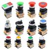 WARTHY Self Reset Double Head Button Switch red Green with Light LA38 Flat Head Switch 22mm (Color : La38 203 G) view 2